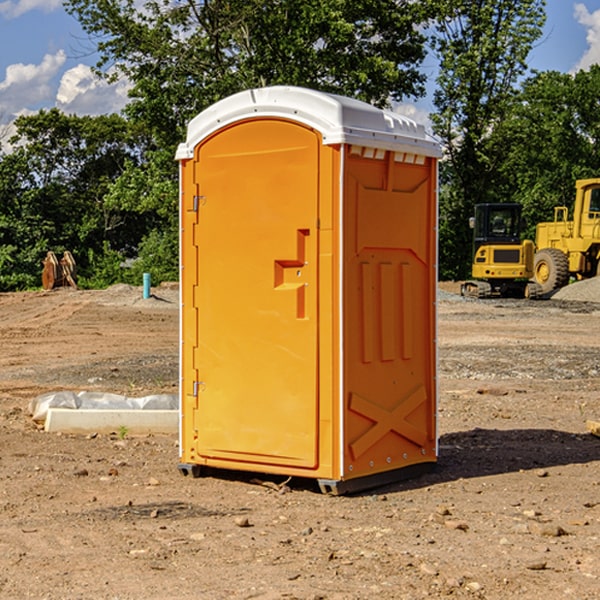 how often are the porta potties cleaned and serviced during a rental period in Goshen